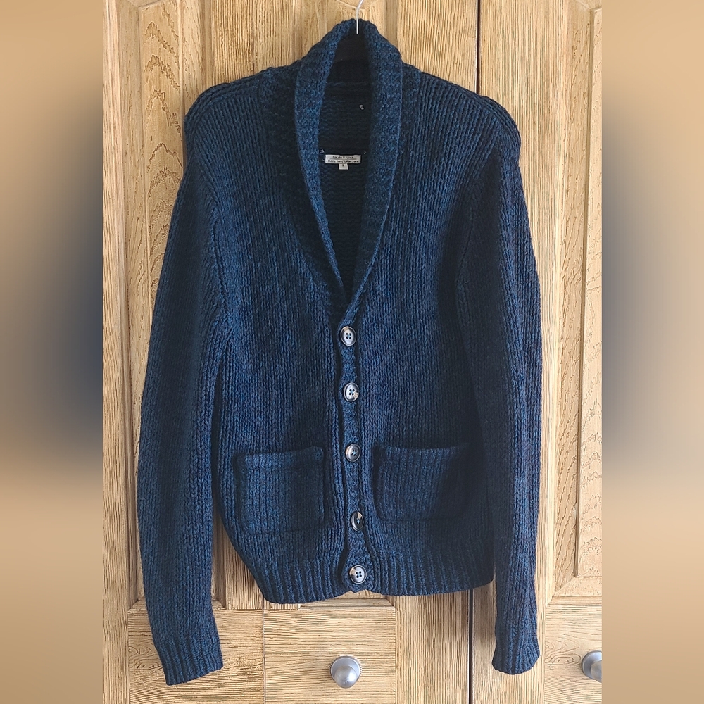 Men's Navy Blue Cardigan Sweater